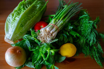  organic, food, light, diet, hot, tarhana, tomatos, onion, mint, lemon, country food, village food, garlic, fresh onion, authentic, traditional, ethnic, s, wood background, mat, dessert, pie, garbages