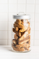 Sweet italian cantuccini cookies. Almonds biscuits.