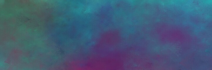 beautiful vintage texture, distressed old textured painted design with teal blue and very dark magenta colors. background with space for text or image. can be used as horizontal header or banner