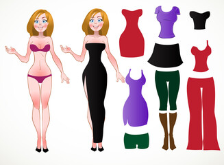 Nude blond with some clothe