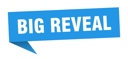big reveal banner. big reveal speech bubble. big reveal sign