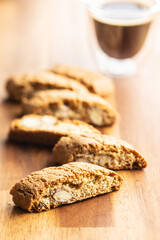 Sweet italian cantuccini cookies. Almonds biscuits.