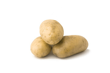 potatoes on a white background