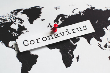 World map of Coronavirus (Covid-19). Coronavirus pandemic.