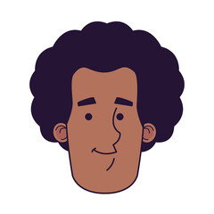 young afro man wearing medical mask head character