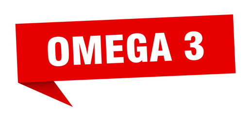 omega 3 banner. omega 3 speech bubble. omega 3 sign