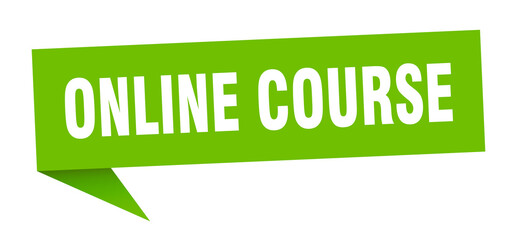 online course banner. online course speech bubble. online course sign