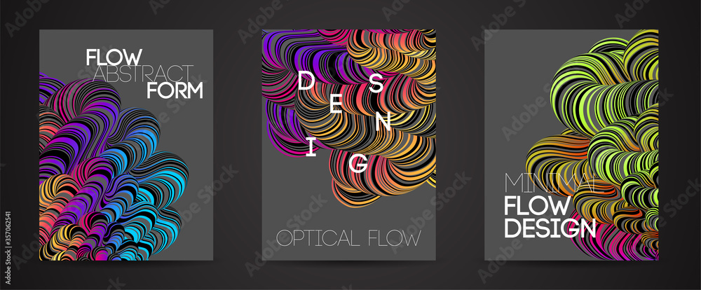 Poster modern abstract design background rainbow flow motion