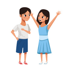Fototapeta premium happy little kids avatars characters
