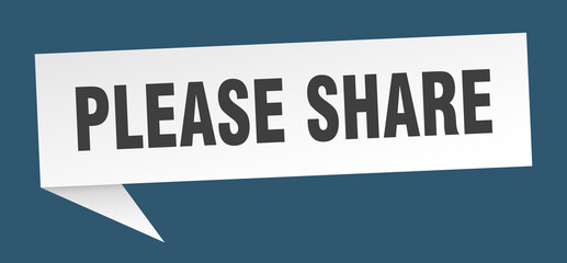 please share banner. please share speech bubble. please share sign