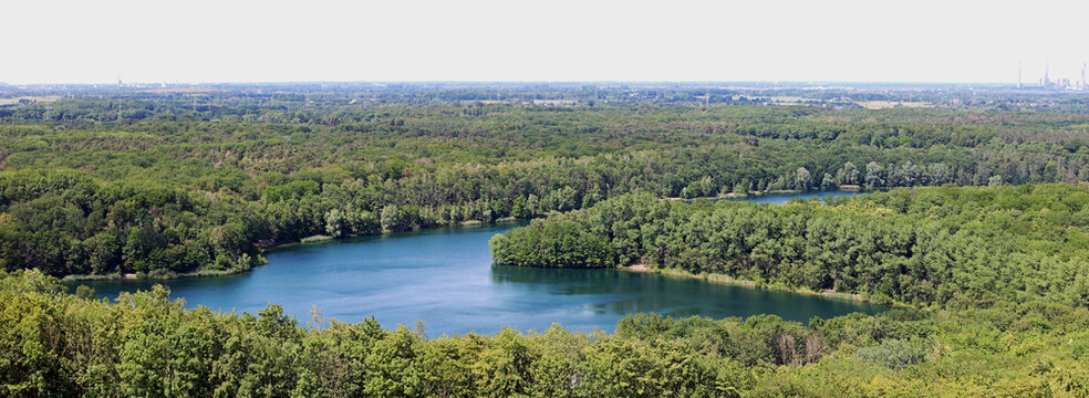 Lake Waldsee in city Moers Germany