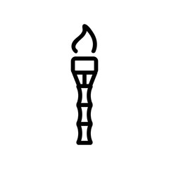 bamboo burning torch icon vector. bamboo burning torch sign. isolated contour symbol illustration