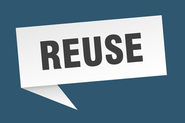 reuse banner. reuse speech bubble. reuse sign