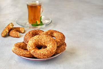 Traditional middle eastern cookies  sesame rings, kandil, kaek.