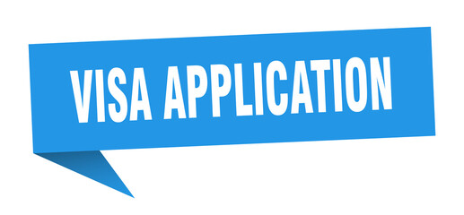visa application banner. visa application speech bubble. visa application sign
