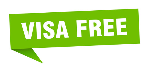 visa free banner. visa free speech bubble. visa free sign
