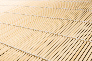 brown bamboo Mat - stand food, close-up, macro