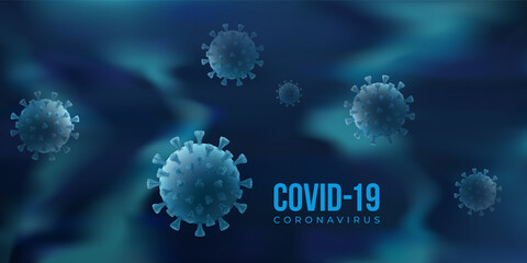 Covid 19 vector poster with virus