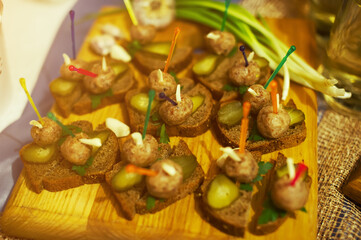 Table with different snacks on it