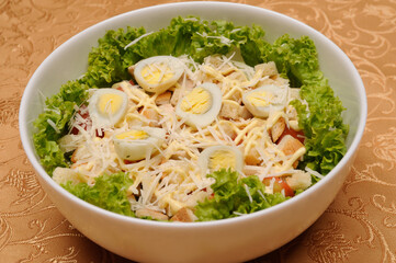 table with different food on it