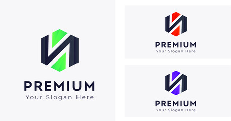 Abstract Modern Latter N logo Concept In white background .Latter N Vector Logo Concept With Pink Green Purple Colors .Logo design concept For company agency technology app icon etc.