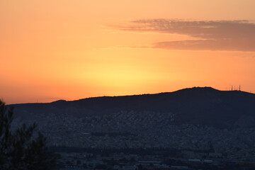 sunset over the mountains