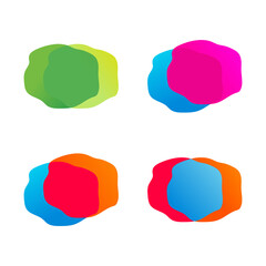 Set of elements for modern graphic trendy design. Dynamic colorful shapes and lines. Gradient abstract banner with flowing liquid shapes. Template for logo design, flyer, presentation. Vector.