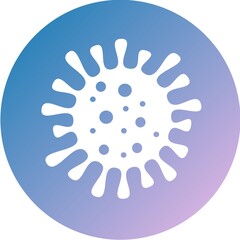 Coronavirus in circle icon with colorful smooth gradient color. Bacteria, microbes and virus sign and symbol in flat design health with element for mobile concept and web apps.