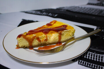 slice of cheesecake with topping