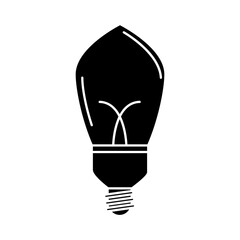 electric light bulb, eco idea metaphor, isolated icon silhouette style