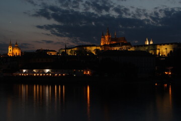 Prague at the sunset
