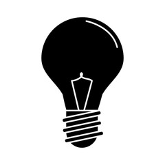 electric light bulb, round lamp, eco idea metaphor, isolated icon silhouette style