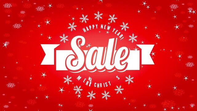 stunning new year and xmas trade concept with prominent typing surrounded by flake over red background