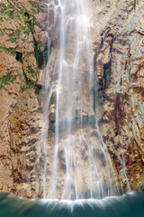 Sorrosal waterfall in Broto, Huesca, Aragon pyrenees, North of Spain