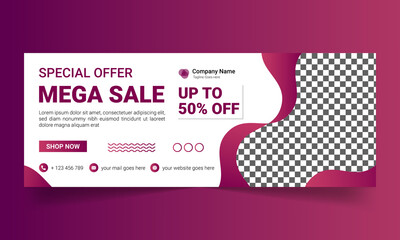 Modern Abstract Colorful Mega Sale Banner Design Vector