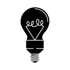 electric light bulb, round lamp, eco idea metaphor, isolated icon silhouette style