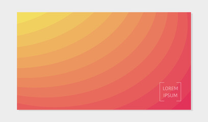 Abstract yellow orange pink gradient background. Copy space for text. Editable template with geometric circle texture.