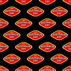 Australia Day in shape of vegemite logo in a seamless repeat background pattern
