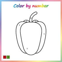 Worksheet for education. painting page, color by numbers.  Game for preschool kids.