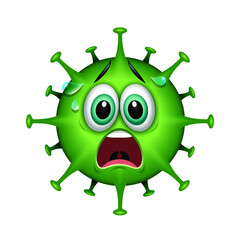 3d cartoon virus - emoji - vector illustration
