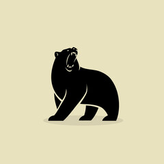 silhouette of bear - vector illustration