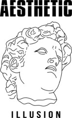 Aesthetic bust Vector design for t-shirt graphics, banner, fashion prints, slogan tees, stickers, cards,flyer, posters and other creative uses