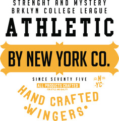 New york athletic college Vector design for t-shirt graphics, banner, fashion prints, slogan tees, stickers, cards,flyer, posters and other creative uses