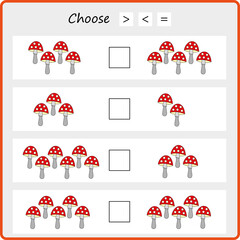 Worksheet. Mathematical puzzle game. Learning mathematics, tasks for addition  for preschool  children. worksheet for preschool kids - vector