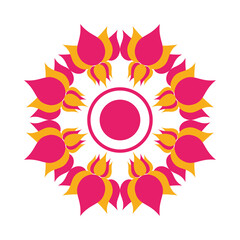 mandala with flowers hindu decoration