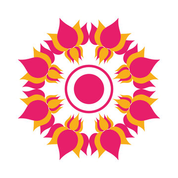 mandala with flowers hindu decoration