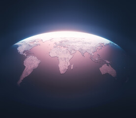 3D illustration of the planet Earth. Concept image of globalization.