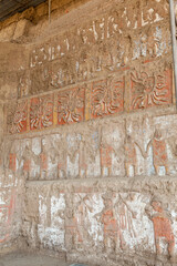 Artistic details in archaeological ruins of the pyramids of the sun and the moon