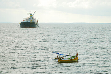 fisherman in the sea