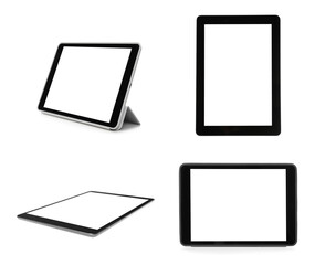Obraz na płótnie Canvas Set of tablet computers on white background